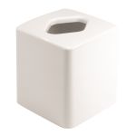 Couvre-boîte à mouchoirs cubique Sussex en plastique, blanc